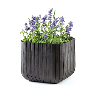 Кашпо Keter Cube Planter M Цвет: антрацит, уличное оборудование