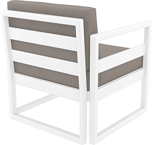 Кресло Siesta Contract Mykonos Цвет: белый, светло-коричневый для дачи Кресло Siesta Contract Mykonos Цвет: белый, светло-коричневый, садовая мебель