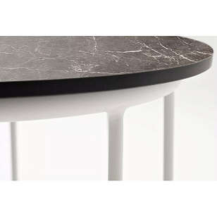 Журнальный стол 4SIS Эквадор Ø40 х 55, каркас белый муар, столешница серый мрамор для дачи Журнальный стол 4SIS Эквадор Ø40 х 55, каркас белый муар, столешница серый мрамор, садовая мебель