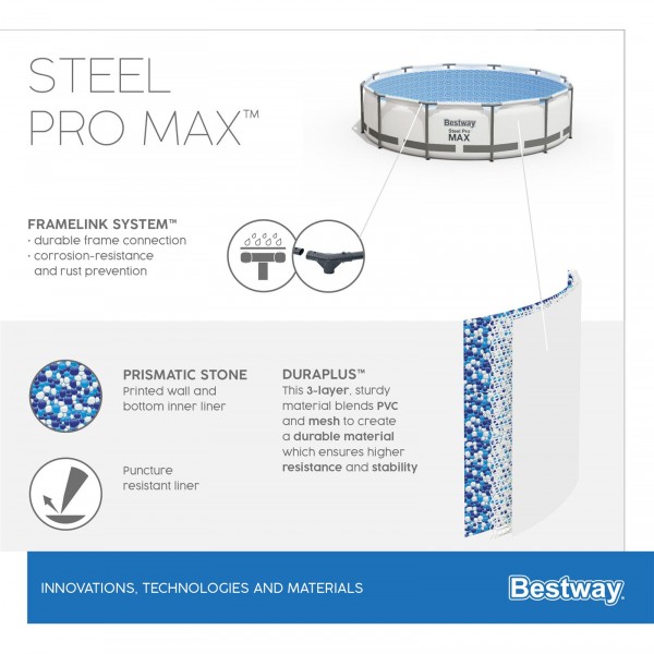 Бассейн каркасный Bestway Steel Pro Мах Ø457 х 122 для серфинга