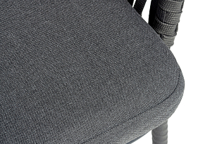 Стул барный 4SIS Бордо, каркас темно-серый муар, роуп серый, ткань темно-серая, садовая мебель