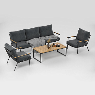 Лаунж зона Gardenini Premium Calma Long Карбон / Антрацит, садовая мебель