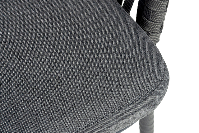 Стул барный 4SIS Бордо, каркас темно-серый муар, роуп серый, ткань темно-серая 