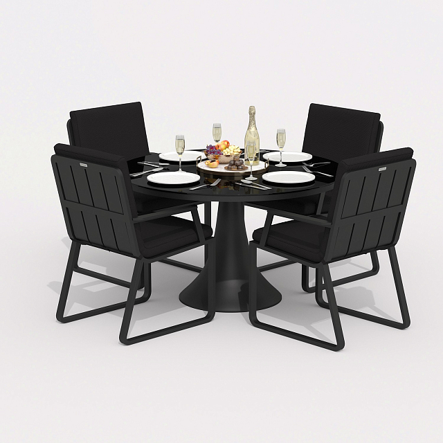 Обеденная группа Ideal Patio Diva Alba 110 Цвет: карбон, чёрный 