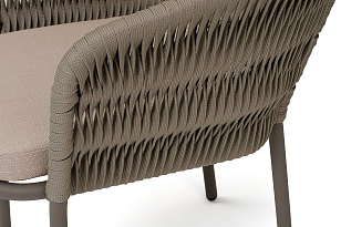 Стул 4SIS Бордо каркас бежево-серый муар, роуп серо-коричневый колос, ткань Mossle бежевая для дачи Стул 4SIS Бордо каркас бежево-серый муар, роуп серо-коричневый колос, ткань Mossle бежевая, садовая мебель