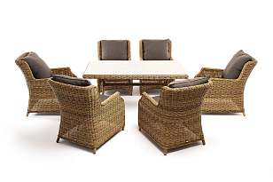 Обеденная группа 4SIS Неаполь, цвет соломенный для дачи Обеденная группа 4SIS Неаполь, цвет соломенный, садовая мебель