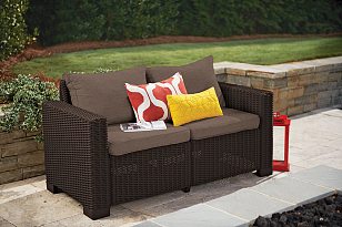 Диван Keter California 2 коричневый, садовая мебель