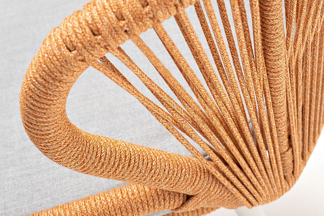 Стул 4SIS Милан из роупа, каркас светло-серый муар, роуп оранжевый меланж, ткань светло-серая 