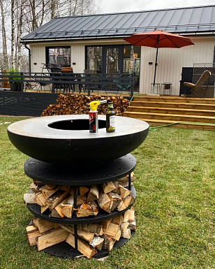 Гриль-очаг Elbrus Home Камчатка Max Ø100 (Термостойкая эмаль, без дверей) для сада