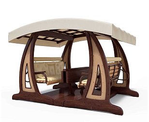 Качели садовые Leda Валенсия X2 Премиум (лиственница), садовая мебель