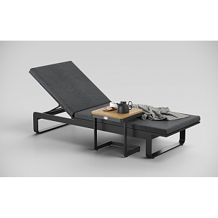 Столик для шезлонга Gardenini Premium Villino Темно-серый карбон, садовая мебель