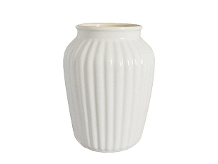 Ваза "Ребристая" Дымов Керамика 2 л Цвет: белый, товары для загородного дома