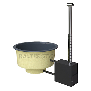 Купель с печкой террасная Baltresto Round Terras Ø1.8 м антрацитовая, уличное оборудование
