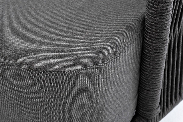 Диван 4SIS Верона 3-местный из роупа, каркас темно-серый муар, роуп темно-серый, ткань темно-серая 027 