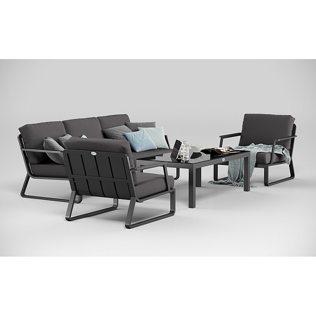 Лаунж зона Gardenini Voglie Long Карбон / Черный 