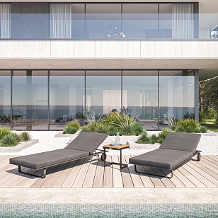 Шезлонг Gardenini Premium Hacienda Карбон / Темно-серый, садовая мебель