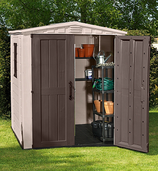 Пластиковый сарай Keter Factor 6x6 для сада и загородного дома Пластиковый сарай Keter Factor 6x6, уличное оборудование
