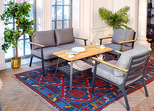 Диван Joygarden Concorde двухместный темный графит для дачи Диван Joygarden Concorde двухместный темный графит, садовая мебель