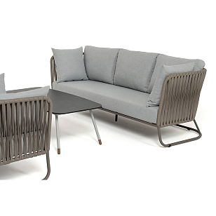 Лаунж-зона 4SIS Багамы, каркас бежево-серый, роуп серо-коричневый, садовая мебель