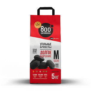 Угольные брикеты 800 DEGREES EXTRA LONG HEAT, 5 КГ для приготовления пищи Угольные брикеты 800 DEGREES EXTRA LONG HEAT, 5 КГ для сада