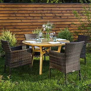 Обеденная группа Joygarden Modena 116 см на 4 персоны с креслами, садовая мебель