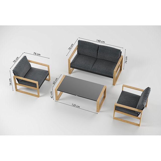 Лаунж зона Gardenini Premium Elegante Carbon Anthracite 