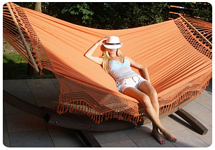 Гамак двухместный Lite Tulip оранжевый для хобби и пикника