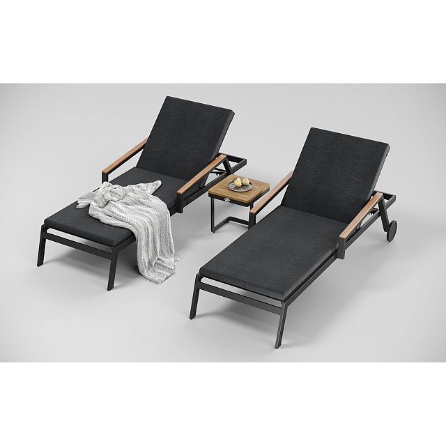 Шезлонг Gardenini Premium Villino Карбон / Темно-серый 