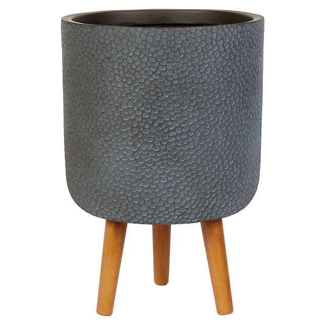 Кашпо Idealist Lite Урбан напольное круглое с подставкой D46 Цвет: антрацит 