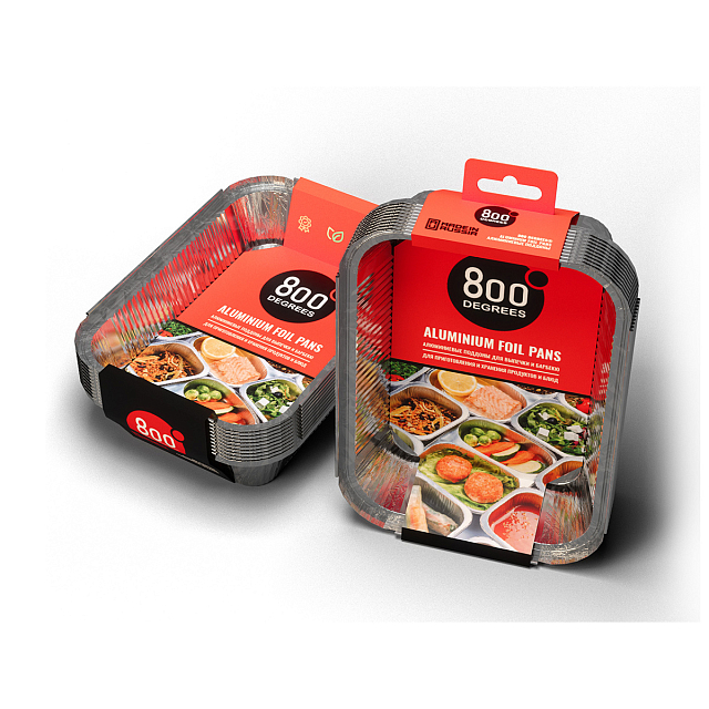 Алюминиевые поддоны 800 Degrees Foil Pans M-size, 10 шт