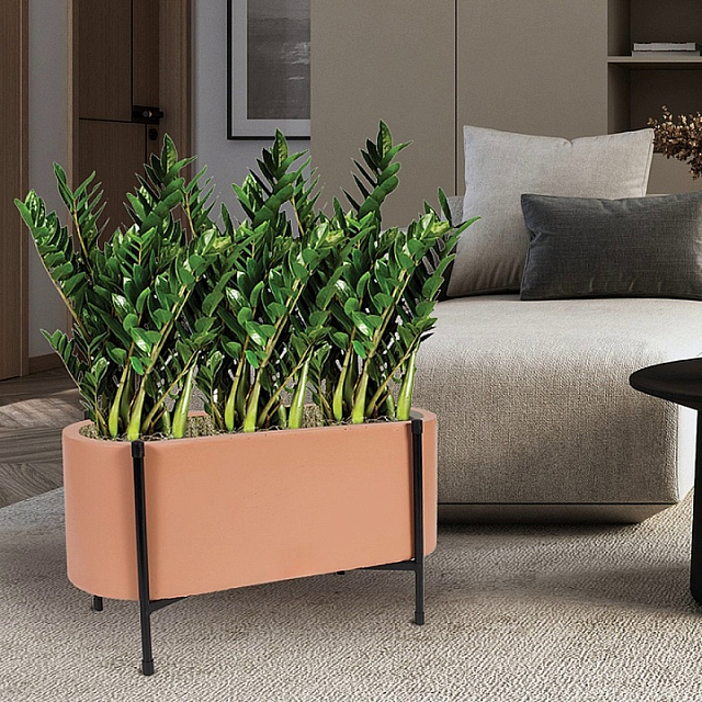 Кашпо Idealist Lite Таун Куб напольное с подставкой 58 Цвет: терракот 