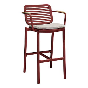 Кресло барное с подушкой Tagliamento Armona Цвет: терракотовый, светло-бежевый, садовая мебель