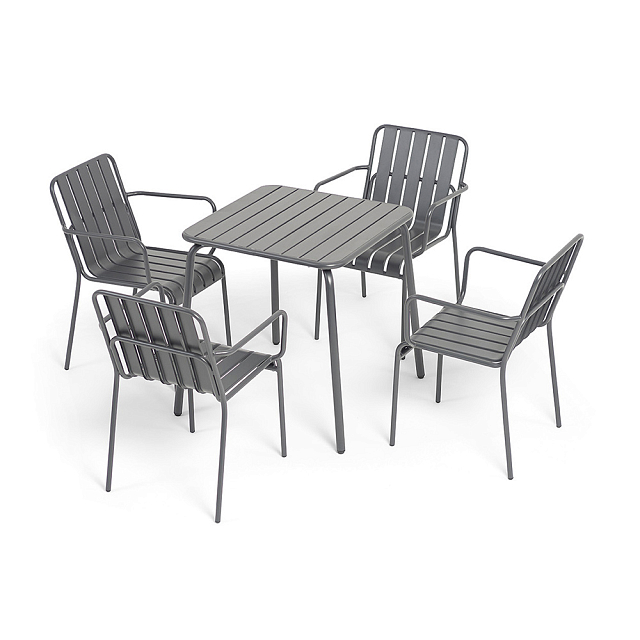 Обеденная группа на 4 персоны 4SIS Гелиос, цвет темно-серый 