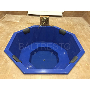 Купель с печкой террасная Baltresto Octa Terras 2 х 2 м синяя, уличное оборудование