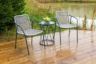 Кофейный комплект Тунис, цвет темно-серый, садовая мебель