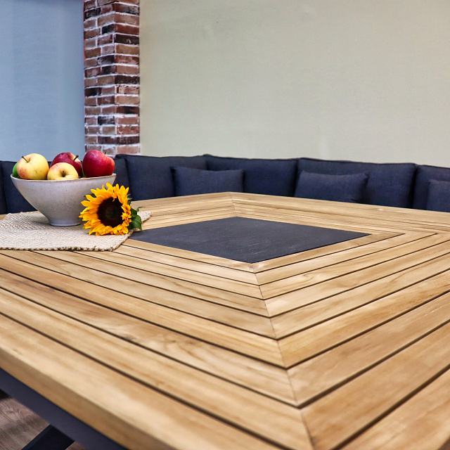 Стол Ideal Patio Egmont 140 Цвет: темно-серый, натуральный 