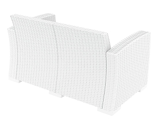 Диван плетеный с подушками Siesta Contract Monaco Lounge Цвет: белый, садовая мебель