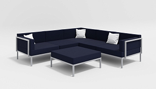 Лаунж зона Gardenini Serenita Dark Blue, садовая мебель