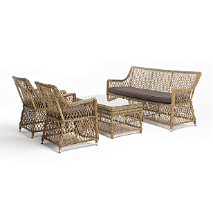 Лаунж-зона 4SIS Асти на 4 персоны, цвет соломенный, садовая мебель