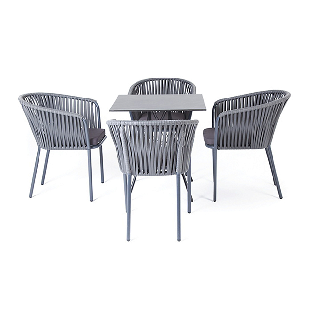 Обеденная группа 4SIS Конте-В с квадратным столом, цвет серый гранит 