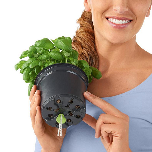 Кашпо с автополивом Lechuza Cube Color 16 Цвет: бежевый 