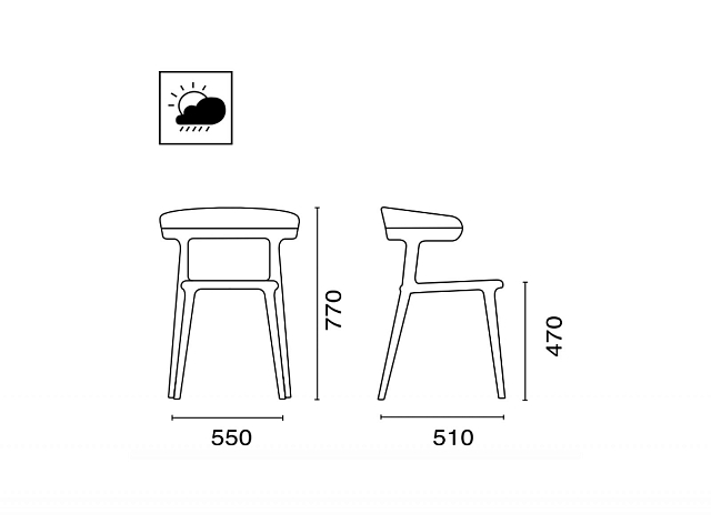 Кресло пластиковое Papatya Luna Цвет: черный, черный 