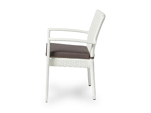 Плетеный стул Joygarden Milano белый для дачи Плетеный стул Joygarden Milano белый, садовая мебель