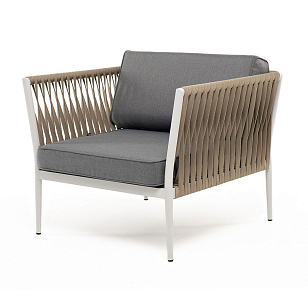 Кресло 4SIS Касабланка Цвет: светло-серый (RAL7035) муар, серо-коричневый, серый для дачи Кресло 4SIS Касабланка Цвет: светло-серый (RAL7035) муар, серо-коричневый, серый, садовая мебель