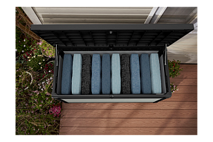 Пластиковый уличный ящик Keter Denali DuoTech Deck 380 л для дачи Пластиковый уличный ящик Keter Denali DuoTech Deck 380 л, садовая мебель