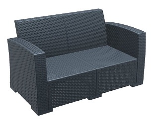 Диван плетеный с подушками Siesta Contract Monaco Lounge Цвет: антрацит, садовая мебель