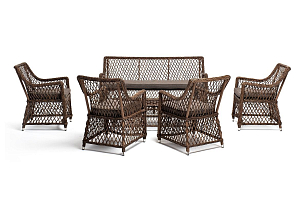 Лаунж-зона 4SIS Асти на 6 персон, цвет коричневый, садовая мебель