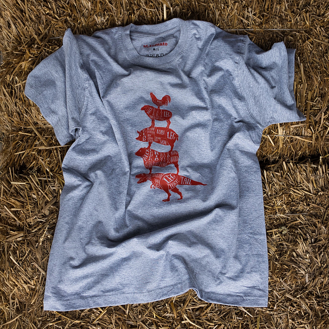 Одежда и аксессуары Футболка St.Tomato с двухсторонней печатью Butcher cuts scheme XL/XXL