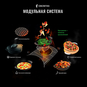 Решетка RM с модульной системой Concretika D80 для сада и загородного дома Решетка RM с модульной системой Concretika D80, уличное оборудование