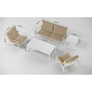 Лаунж зона Gardenini Calma Белый / Бежевый, садовая мебель